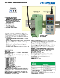 Thumbnail of document Data Sheet - TXDIN70-24V Dual DIN Rail Temperature Transmitter w/ Programmable inputs